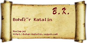 Bohár Katalin névjegykártya